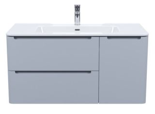 Подвесная тумба с раковиной IDDIS Edifice EDI10L0i95K 100см светло-серый